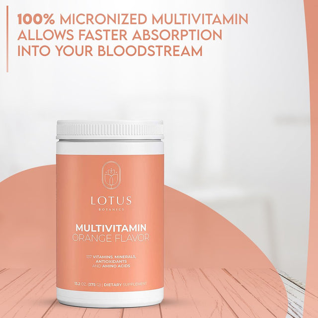 Lotus Botanics Orange Multivitamin for Men and Women | Antioxidants, Amino Acids, Vitamins & Minerals | Supports a Healthy Immune System