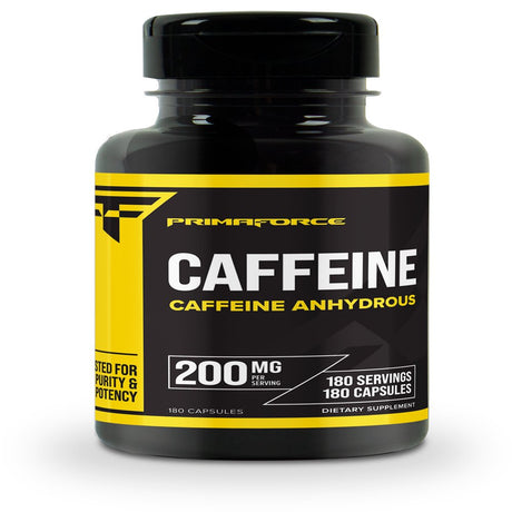 Primaforce Caffeine Supplement Pills 200Mg, 180 Capsules