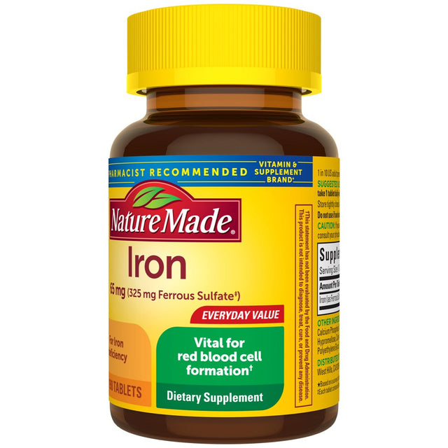 Nature Made Iron 65 Mg (325 Mg Ferrous Sulfate) Tablets, Dietary Supplement, 190 Count