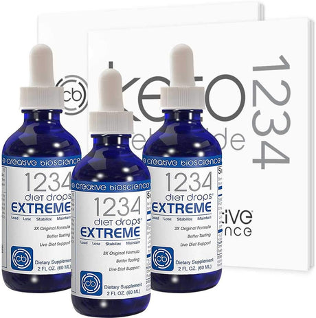 1234 Diet Drops Extreme for Women & Men - Diet Drops for Weight Management, 2 Fl Oz (3 Pack)