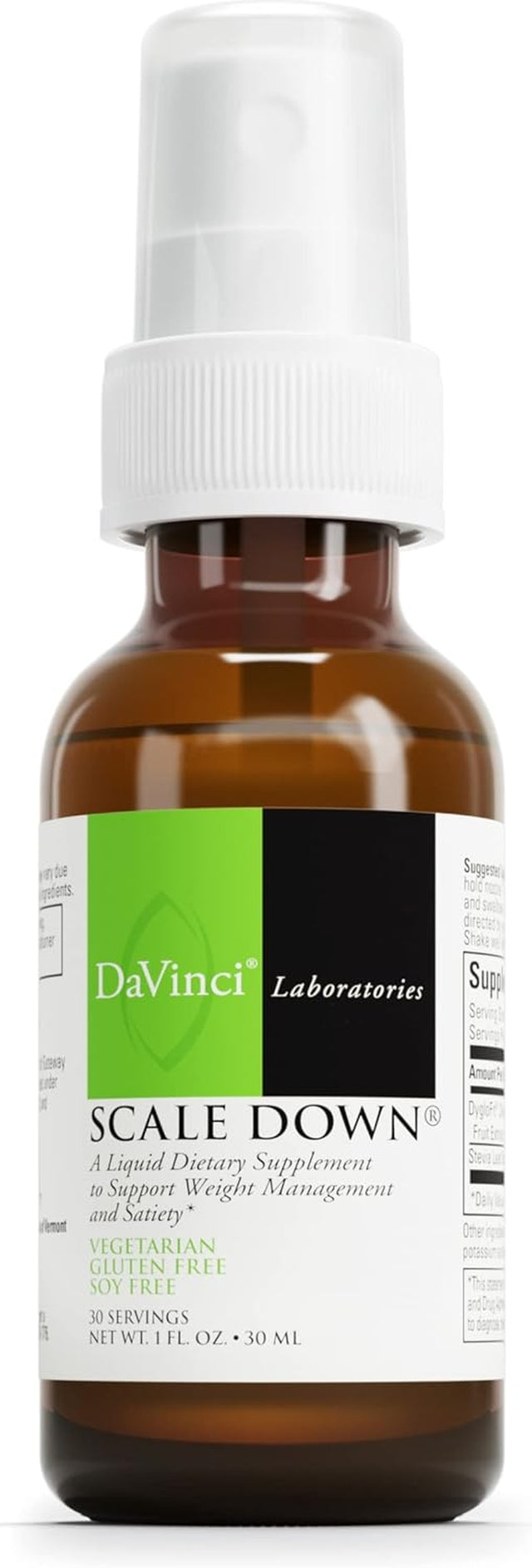 DAVINCI Labs Scale down - Supplement for Weight Management, Cardiometabolic Health and Oxidative Damage Support* - with Dyglofit, Stevia Leaf Extract - Gluten-Free - 30 Ml, 30 Servings