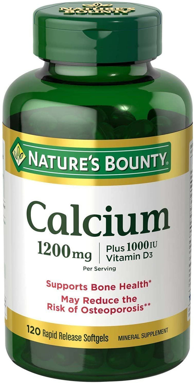 Nature'S Bounty Calcium plus Vitamin D3 1200 Mg Rapid Release Softgels, 120 Ea