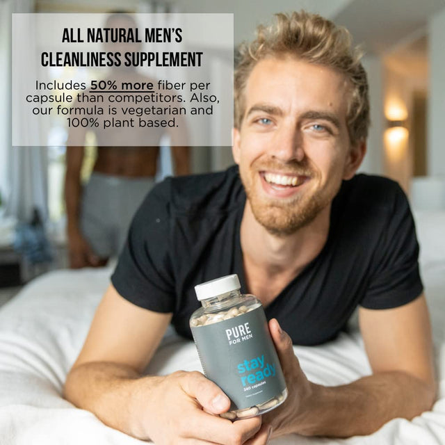 Pure for Men Original Vegan Cleanliness Fiber Supplement 120 Capsules, Bum Balm, 3.8 Oz | Eco Friendly Raw Lotion for Men