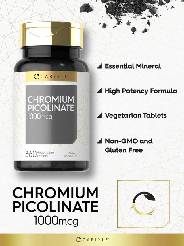 Ultra Chromium Picolinate 1000Mcg | 360 Tablets | by Carlyle