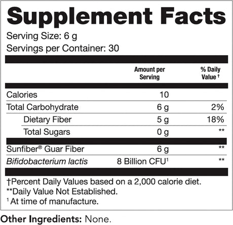 Tomorrow'S Nutrition Sunfiber GI - 30 Day Bulk Powder