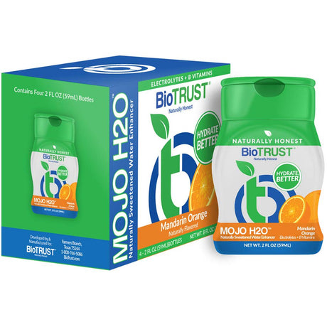 Biotrust Mojo H2O Natural Water Enhancer Drops, with B Vitamins and Electrolytes, Energy Support, Sugar-Free, Zero Calories, No Artificial Sweeteners, Naturally Flavored and Sweetened, Powder