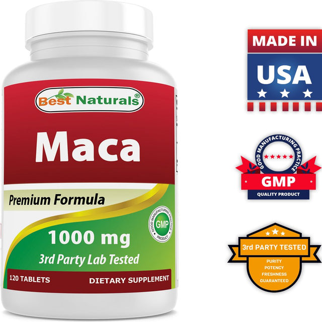 Best Naturals Gelatinized Maca 1000Mg per Tablet (Non-Gmo), Supports Reproductive Health, Mood, Hormonal Balance, Cardiovascular Health & Immune Health*, 120 Count