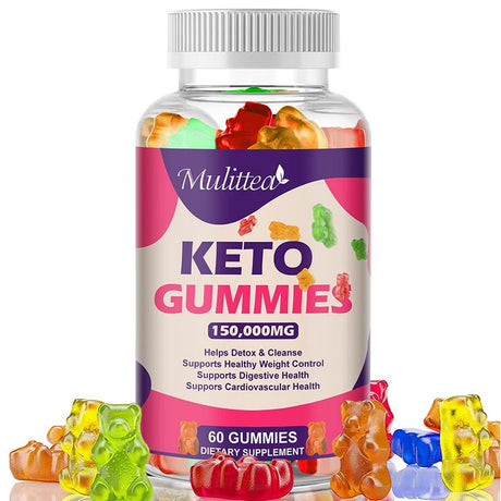 Mulittea Keto Gummies 150,000Mg Diet Supplement Slimming Bear Gummy,60 Count