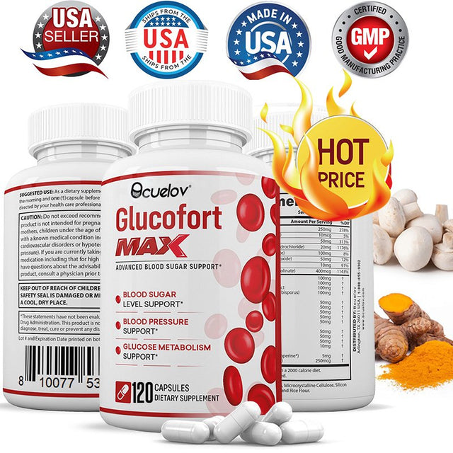 Bcuelov - Promotes Blood Flow and Heart Health, Balances Blood Sugar, Blood Pressure Levels, Boosts Metabolism, Glucose Health