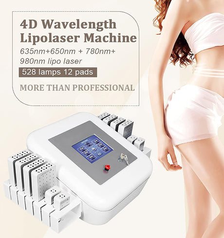 528 Diodes Cold Lipolaser Professional Lipo Laser Machine Lipolaser 4D for Super Lose Weight,Skin Tightening, Body Shape,Weight Loss,Slimming,Reduce Fat