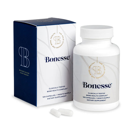 Bonesse, Patented Bone Health Supplement, Increases Density, Joint Support, Vitamins K2 D3 | 30 Day Supply 120 Capsules