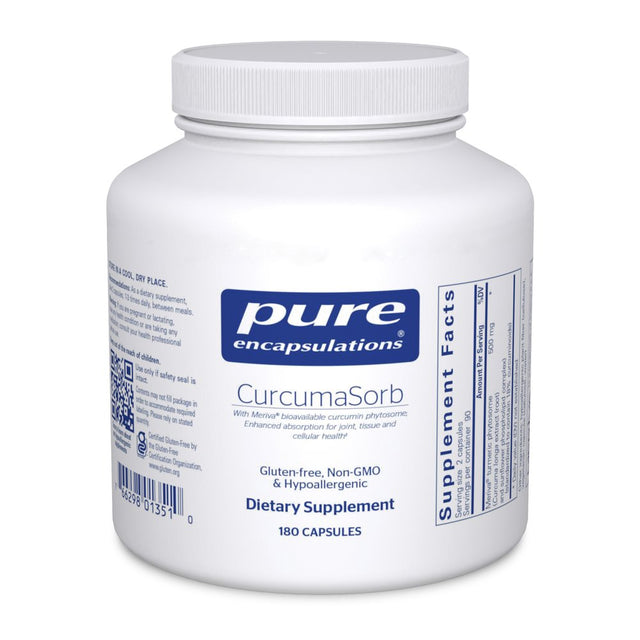 Pure Encapsulations Curcumasorb | Curcumin Supplement to Support Digestive, Liver, Brain, Muscles, Bones, and Cardiovascular Health* | 180 Capsules