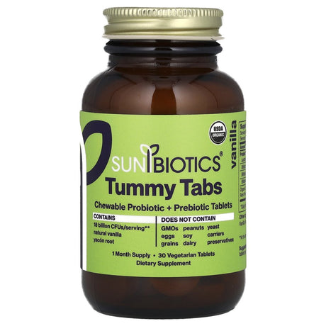 Sunbiotics - Potent Probiotics with Organic Yacon Root Prebiotics - 30 Chewable Tablets