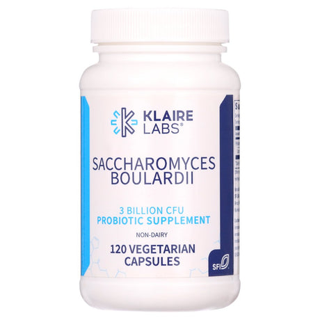 Klaire Labs Saccharomyces Boulardii Probiotic - Acid Resistant & Shelf-Stable Probiotic Supplement to Help Support Healthy Yeast Balance, Immune & Digestive Health - Hypoallergenic, Dairy-Free (120Ct)