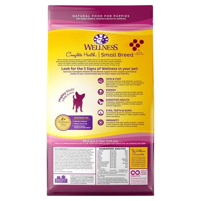 Wellness Complete Health Natural Dry Small Breed Puppy Food, Turkey, Salmon & Oatmeal, 4-Pound Bag