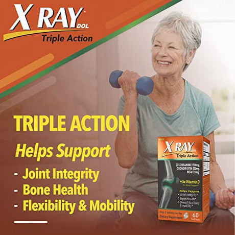 Xray Triple Action Joint Health Supplement with Vitamin D, 60 Count