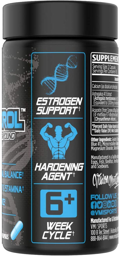 VMI Sports | Arimidrol Hardening Compound | Natural Estrogen Blocker for Men | Testosterone Booster and Aromatase Inhibitor | to Build Muscle and Burn Fat | anti Estrogen (Bonus Size - 90 Capsules)