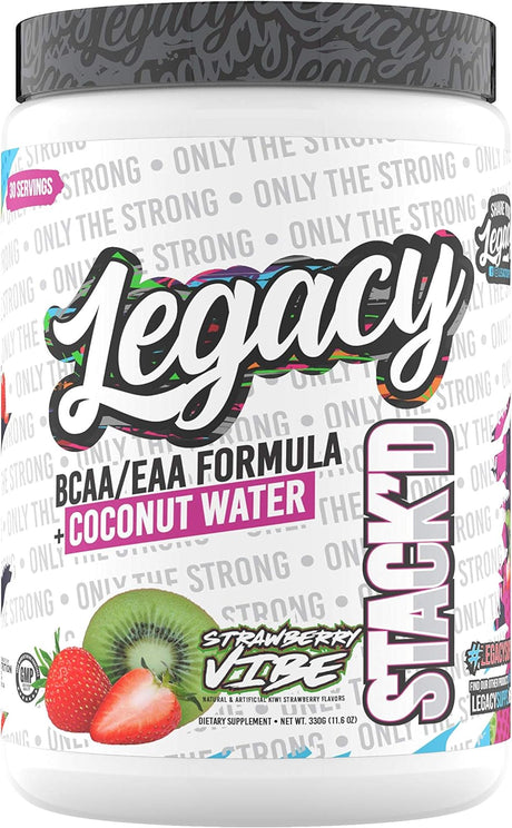 Legacy STACK'D Bcaas/Eaas + Coconut Water (Strawberry Vibe, 30 Servings)