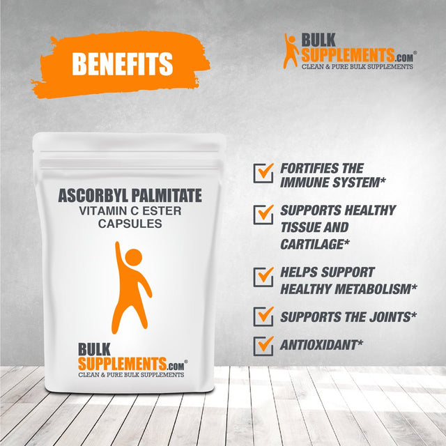 Bulksupplements.Com Ascorbyl Palmitate (Vitamin C Ester) Capsules 500Mg - Immune Booster (300 Vegetarian Capsules)