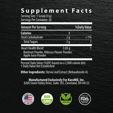 Karamd Ultrabeets - Beetroot Superfood Powder - Heart Health, Circulation & Energy Supplement - Supports Nitric Oxide Production - Cherry Apple Flavored Drink Mix - 30 Servings