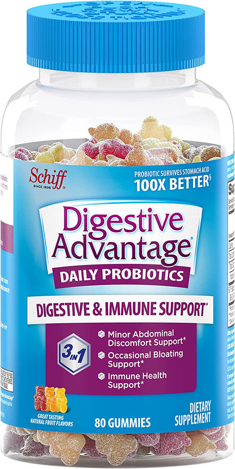 Digestive Advantage Probiotic Gummies for Digestive Health, Daily Probiotics for Women & Men, Support for Occasional Bloating, Mi