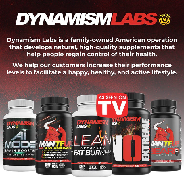 Dynamism Labs LEAN Advanced Fat Burner - Natural Weight Loss Supplement, Appetite Suppressant, Metabolism Booster, Garcinia Cambogia Extract, Green Tea Extract, Raspberry Ketone - 60 Ct