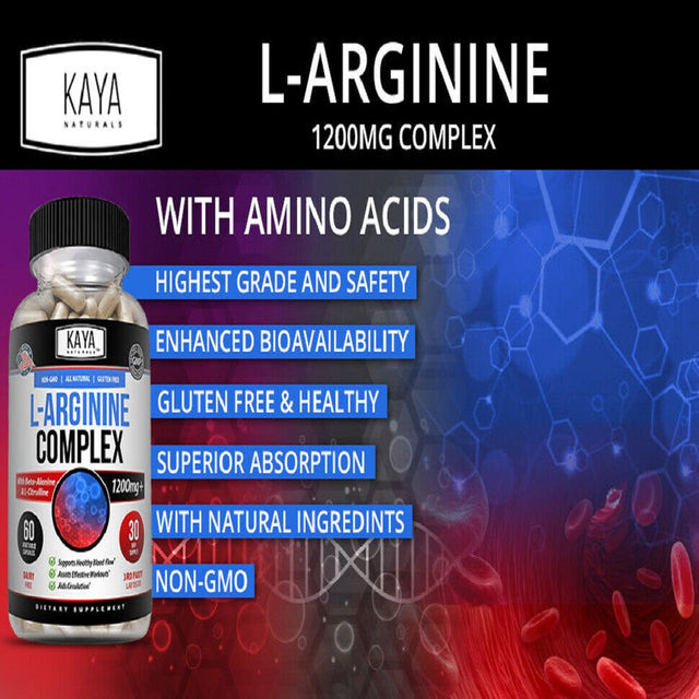 (2 Pack) L-Arginine 60Ct NO3 Nitric Oxide Testosterone Booster Libido ED Support