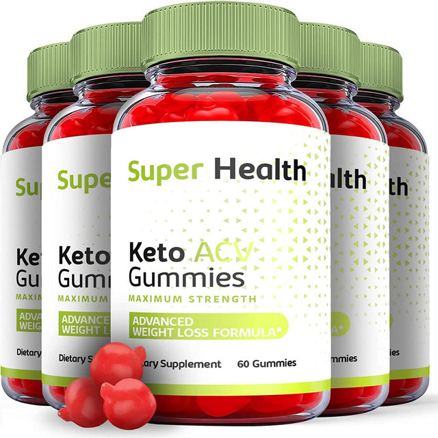 (5 Pack) Super Health Keto ACV Gummies - Supplement for Weight Loss - Energy & Focus Boosting Dietary Supplements for Weight Management & Metabolism - Fat Burn - 300 Gummies