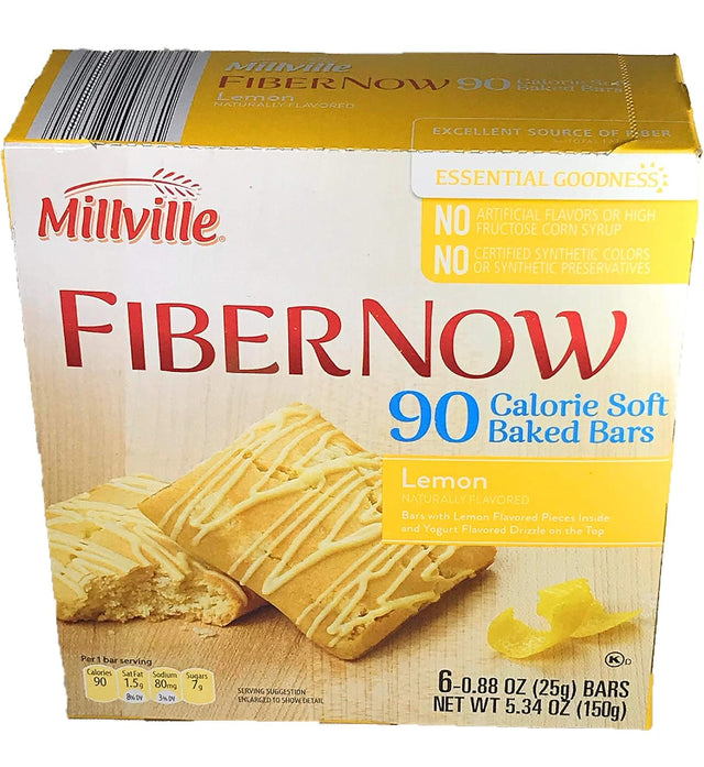 Millville Fibernow Lemon Soft Baked Bar 90 Calories