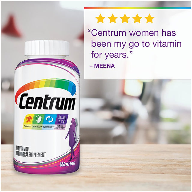 Centrum Multivitamins for Women, Multivitamin/Multimineral Supplement with Iron, Vitamins D3, B and Antioxidants - 250 Count