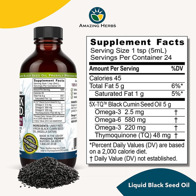 Amazing Herbs Black Seed Oil - 4 Fl Oz