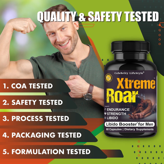 Xtreme Roar Testosterone Booster Vitamin Supplement, Male Enhancing 60 Capsules