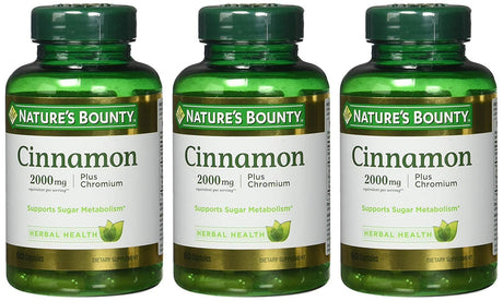 Nature'S Bounty Herbal Health Cinnamon + Chromium Capsules, 2000 Mg, 60 Ct (3 Pack) (Bundle)