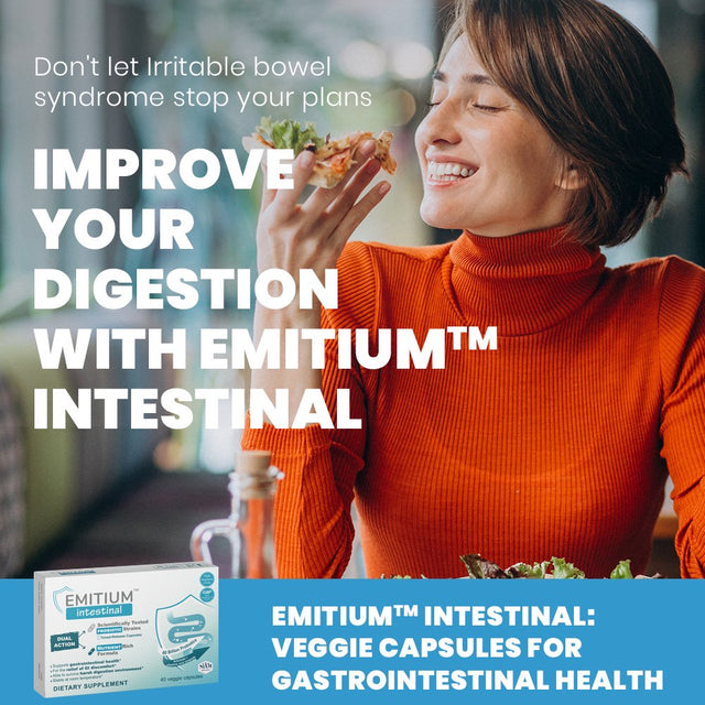 EMITIUM Intestinal, Probiotics [Selected Strains] for Intestinal Flora - Lactobacillus, Bifidobacterium, Artichoke, Vitamins and Minerals for Irritable Bowel - 40 Extended Release Capsules