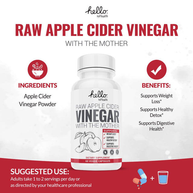 Complete Apple Cider Vinegar Capsules for Weight Management, Cleanse & Detox, Digestive Support, Healthy Blood Sugar Levels, and Immune System Support - ACV Capsules for Men and Women (60 Capsules)