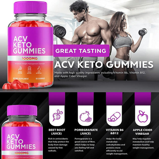 (3 Pack) ACV Keto Gummies Advanced Weight Loss - Fat Utilizing Weight Loss, Appetite Suppressant, Energy & Metabolism Booster - All Natural, Non-Gmo - (180Ct)