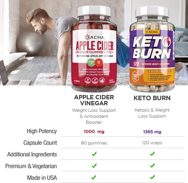 Advanced Keto Diet & Fasting Bundle - Apple Cider Vinegar and Ketogarden, 10X Natural Dietary Herbs with Immune Booster Factor, Max Potency Weightloss Support, Organic ACV with Mother Gummy, Slim Fast