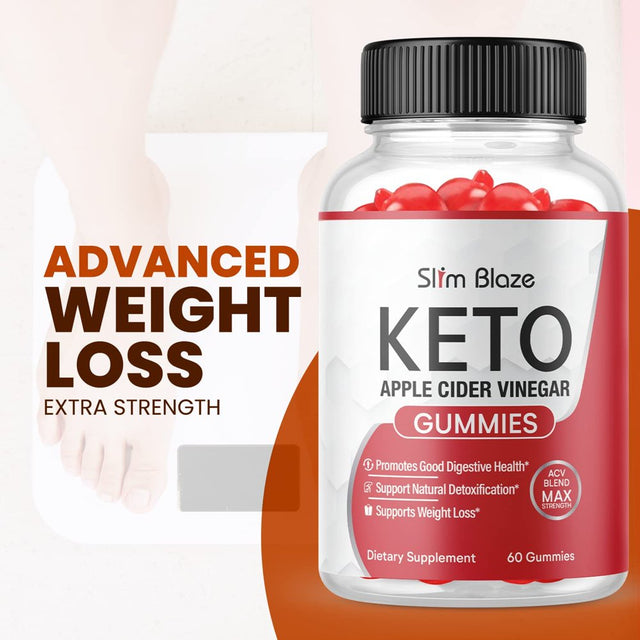 (1 Pack) Slim Blaze Keto ACV Gummies - Supplement for Weight Loss - Energy & Focus Boosting Dietary Supplements for Weight Management & Metabolism - Fat Burn - 60 Gummies