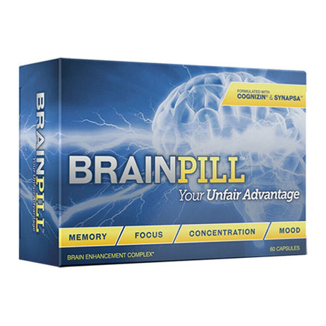 BRAIN PILL Nootropic Supplement 1 Month Supply 60 Capsules per Box Natural Vitamins Brainpill