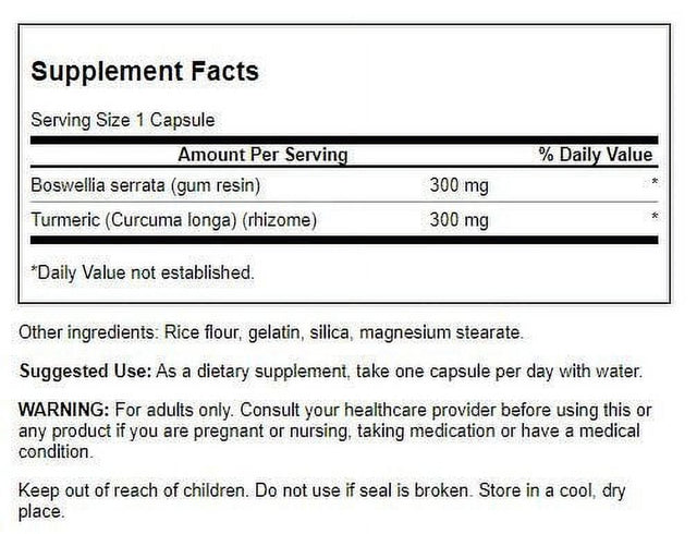 Swanson Full Spectrum Boswellia and Curcumin 60 Capsules