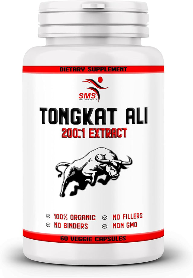 Tongkat Ali 200:1 as Long Jack Extract (Eurycoma Longifolia), 1000Mg per Serving, 60 Veggie Capsules, Supports Energy, Stamina and Immune System for Men and Women, Indonesia Origin, Non-Gmo