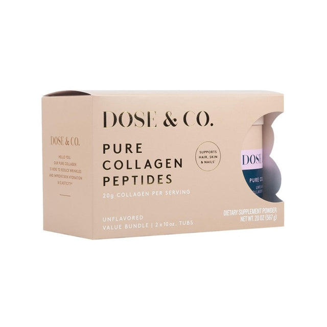 Dose & Co Pure Collagen Peptides Powder, Unflavored, 10 Ounce (Pack of 2)