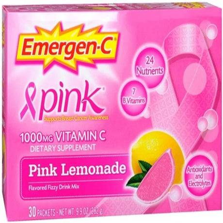 Emergen-C Vitamin C Packets Pink Lemonade 30 Each