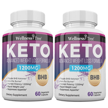 Max Strength Keto Diet Pill 1200Mg - 60 Capsules - Advanced Weight Loss Supplement - Burn Fat for Energy, Boost Metabolism, Ketosis Support - Non-Gmo, Gluten-Free - 2 Pack