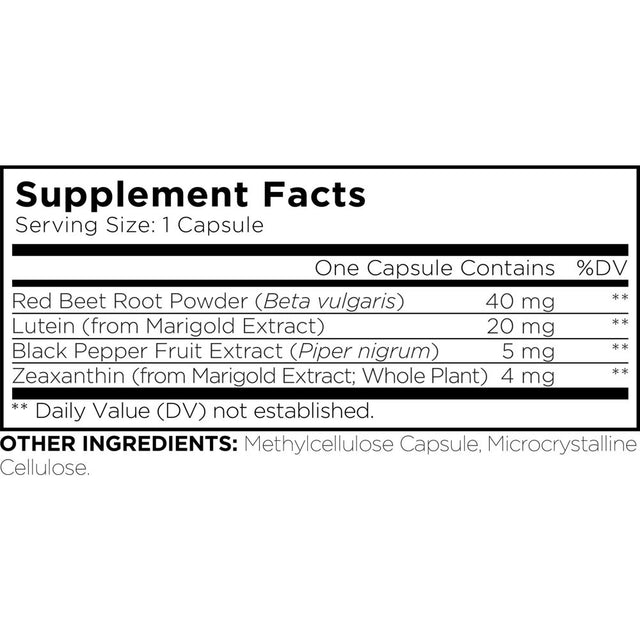 Amen Eyes Lutein Zeaxanthin, Red Beet Root, Black Pepper, Macular Health Vitamins Formula, 90 Ct