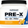 Nutricost Pre-X Xtreme Preworkout Powder Complex, Peach Mango, 60 Servings, Vegetarian, Non-Gmo and Gluten Free