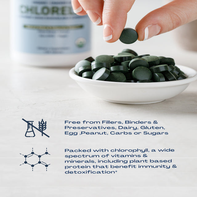 Biooptimal Organic Chlorella, Organic Chlorella Tablets, Non-Gmo, No Additives or Fillers, 120 Count