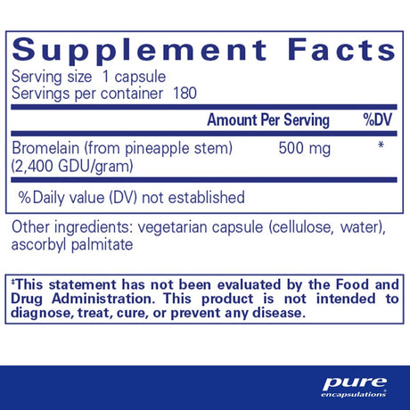 Pure Encapsulations Bromelain 2400 | 500 Mg Supplement for Immune and Digestive Support, Enzymes, Joints, Muscle Recovery, and Bone Health* | 180 Capsules