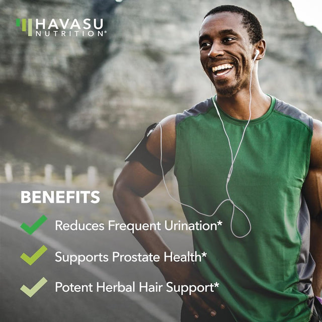 Havasu Saw Palmetto Supplement for Men | Natural DHT Blocker Hair Loss Vitamins Pills, 100Ct