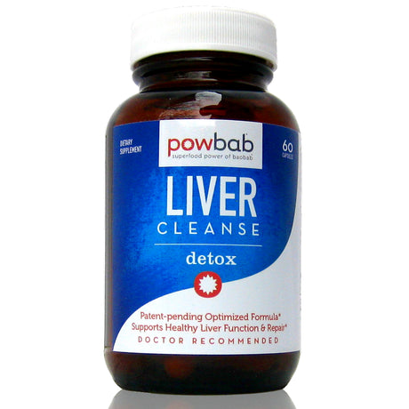 Powbab Liver Cleanse Detox & Repair Md Patent Pending Formula for Health Support Aid - 60 Caps